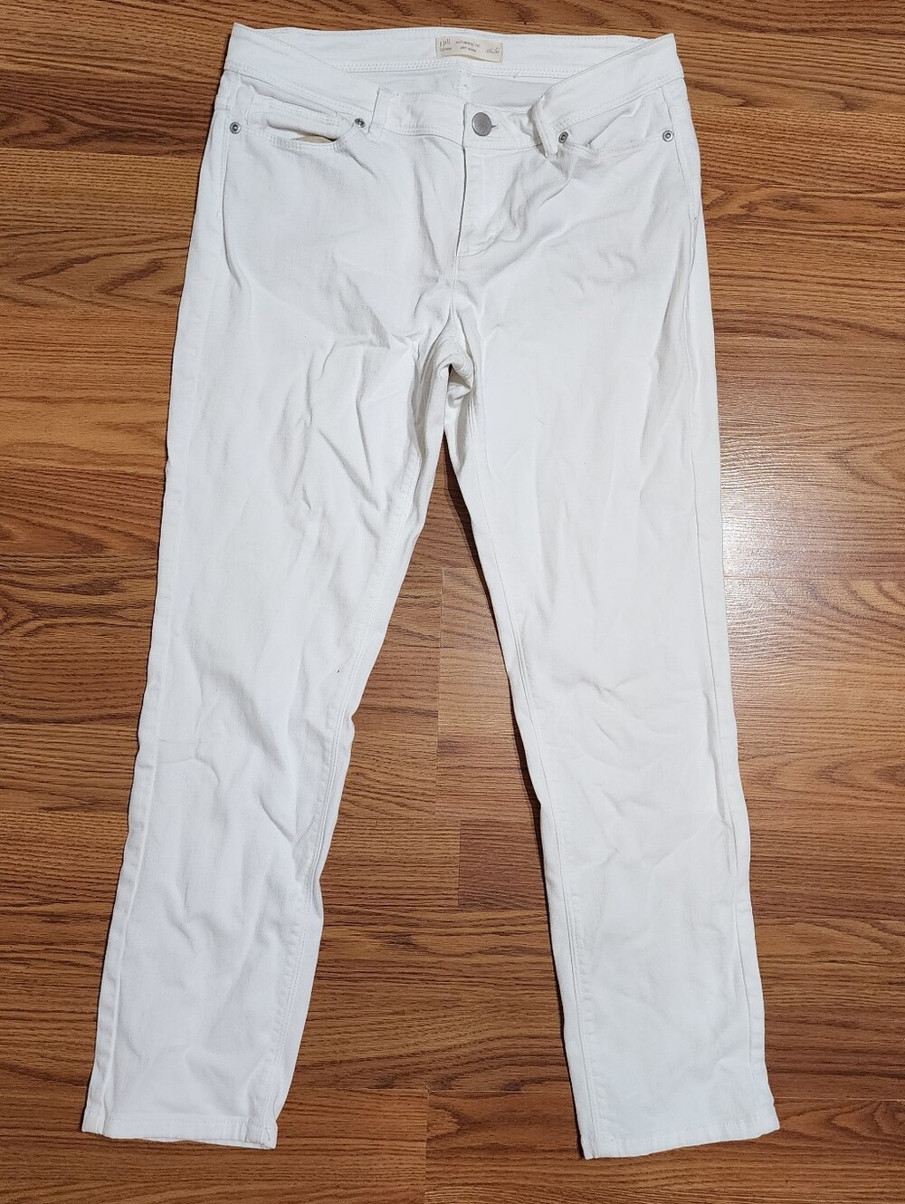 J Jill Denim Pants Slim Ankle Authentic Fit Size 6 Stretch Feminine Jeans White